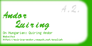 andor quiring business card